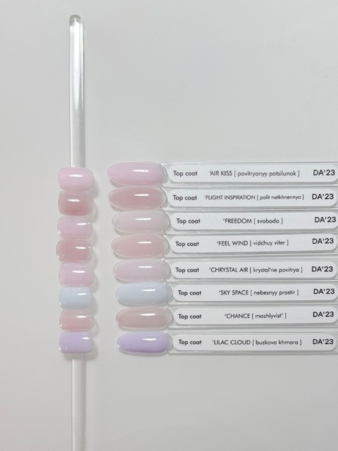 DA'23 COVER TOP ‘CHRYSTAL AIR’, 8 ml – półprzezroczysty top hybrydowy no wipe (blady róż)
