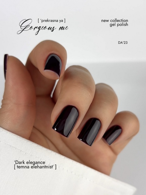 DA'23 GEL POLISH ‘DARK ELEGANCE, 8 ml – lakier hybrydowy (bardzo ciemny jagodowy)