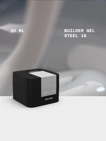 BIBLIOTEKA Builder gel 16 Steel - jasnoszary żel budujący, 30 ml