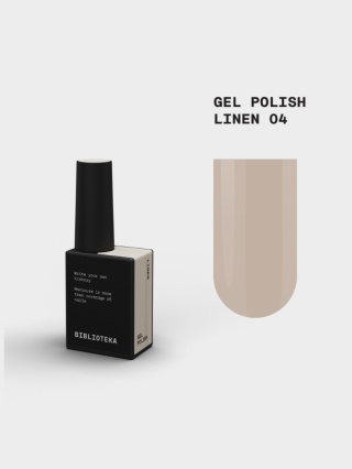 BIBLIOTEKA Gel Polish 04 Linen, 10 ml - lakier hybrydowy (jasny, piaskowy beż)