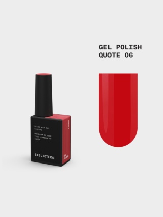 BIBLIOTEKA Gel Polish 06 Quote, 10 ml - lakier hybrydowy (intensywna, klasyczna czerwień)