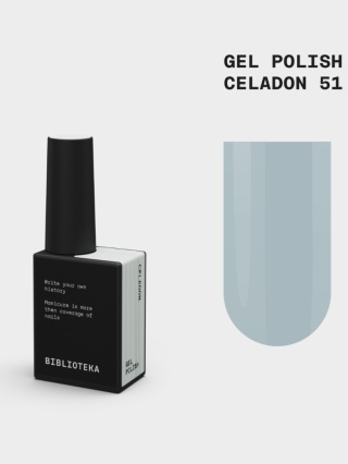 BIBLIOTEKA Gel Polish 51 Celadon, 10 ml - lakier hybrydowy (jasna mięta)