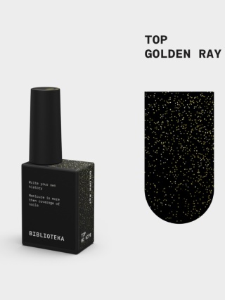 BIBLIOTEKA Golden Ray Top - top z delikatną złotą drobinką, 10 ml
