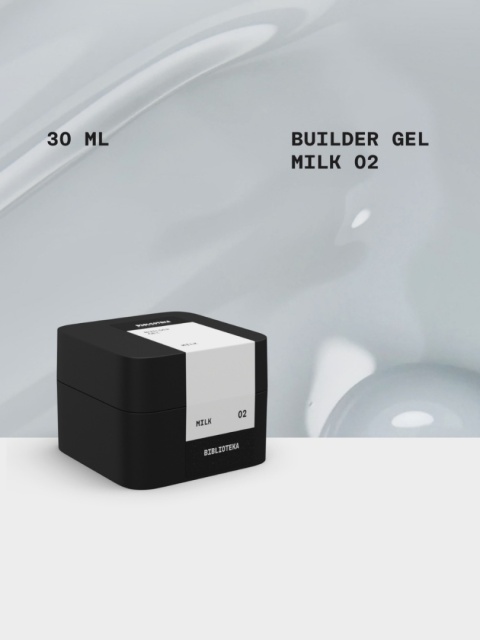 BIBLIOTEKA Builder gel 02 Milk - mleczny żel budujący, 30 ml