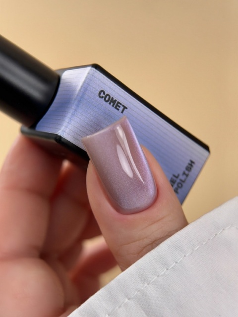 BIBLIOTEKA Cat Eye Gel Polish 14 Comet, 10 ml - chłodny liliowy lakier hybrydowy z efektem „kociego oka"