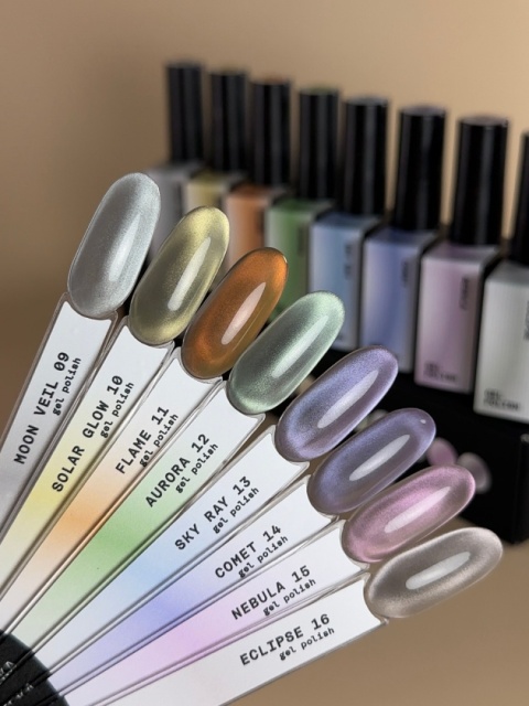 BIBLIOTEKA Cat Eye Gel Polish 15 Nebula, 10 ml - różowy lakier hybrydowy z efektem „kociego oka"