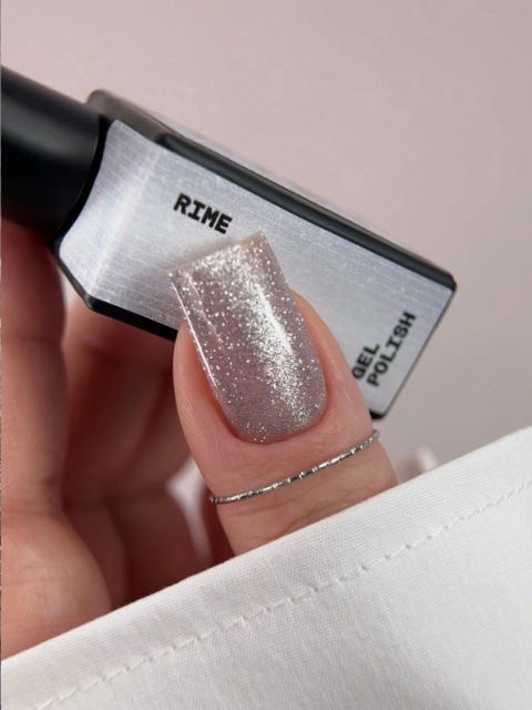 BIBLIOTEKA Cat Eye Gel Polish 25 Rime, 10 ml - szaro-srebrny lakier hybrydowy z efektem „kociego oka"
