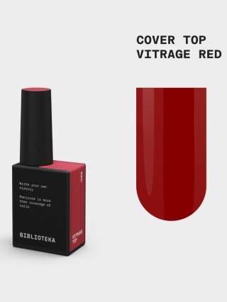 BIBLIOTEKA Cover Top Vitrage Red - czerwony top hybrydowy bez warstwy dyspersyjnej, 10 ml