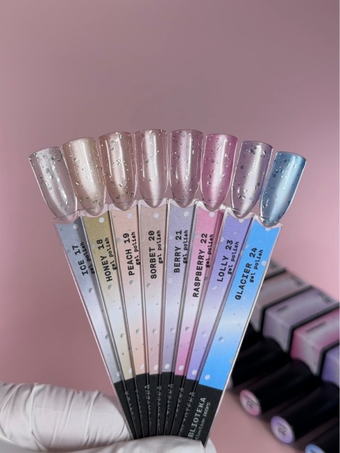 BIBLIOTEKA DROPS Gel Polish collection 17-24, 10 ml - zestaw lakierów hybrydowych z efektem „kocie oko"