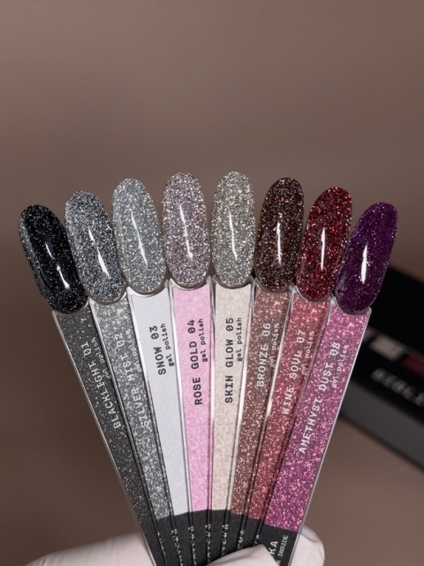 BIBLIOTEKA Flash Gel Polish 04 Rose Gold, 10 ml - różowo-złoty lakier hybrydowy z efektem flash
