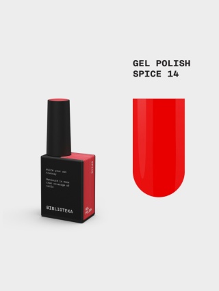 BIBLIOTEKA Gel Polish 14 Spice, 10 ml - lakier hybrydowy (intensywna, krwista czerwień)