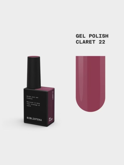 BIBLIOTEKA Gel Polish 22 Claret, 10 ml - lakier hybrydowy (głębokie, śliwkowe bordo)