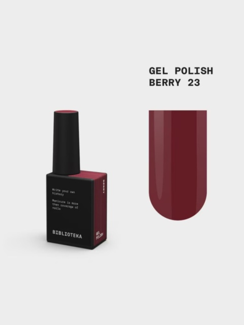 BIBLIOTEKA Gel Polish 23 Berry, 10 ml - lakier hybrydowy (klasyczne, ciemne bordo)