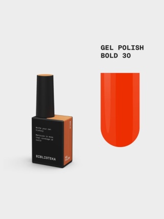 BIBLIOTEKA Gel Polish 30 Bold, 10 ml - lakier hybrydowy (intensywny marchewkowy)