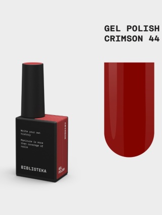 BIBLIOTEKA Gel Polish 44 Crimson, 10 ml - lakier hybrydowy (głęboka czerwień z bordową nutą)