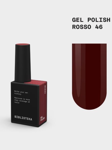 BIBLIOTEKA Gel Polish 46 Rosso, 10 ml - lakier hybrydowy (ciepły, ciemny odcień czerwieni)
