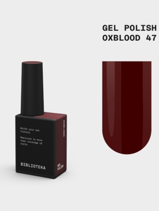 BIBLIOTEKA Gel Polish 47 Oxblood, 10 ml - lakier hybrydowy (ciemny czerwono-bordowy z atramentową głębią)