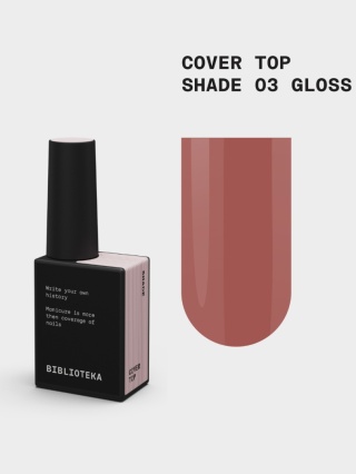 BIBLIOTEKA Gloss Cover Top SHADE 03 - różowo-beżowy top hybrydowy bez warstwy dyspersyjnej, 10 ml