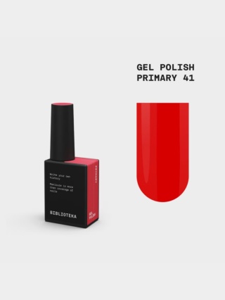 BIBLIOTEKA Gel Polish 41 Primary, 10 ml - lakier hybrydowy (czysta, intensywna czerwień)