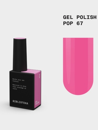 BIBLIOTEKA Gel Polish 67 Pop, 10 ml - lakier hybrydowy (jaskraworóżowy)