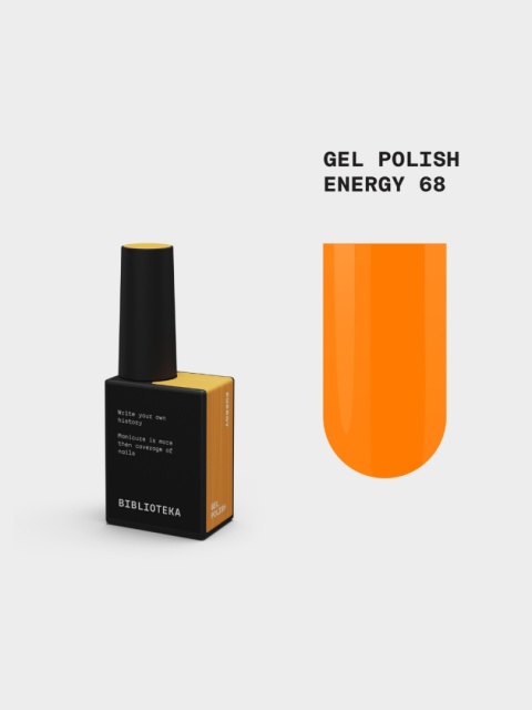 BIBLIOTEKA Gel Polish 68 Energy, 10 ml - lakier hybrydowy (jaskrawopomarańczowy)