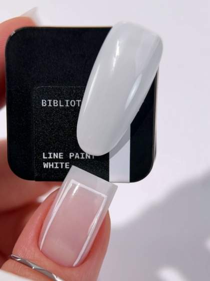 BIBLIOTEKA Line Paint White No Wipe - biała farbka do zdobień, 5 ml